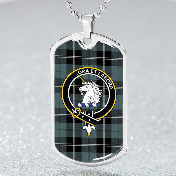 Ramsay Blue Weathered Clan Badge Classic Tartan Dog Tag Necklace
