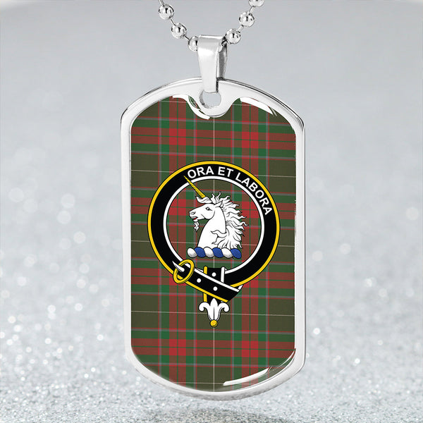 Ramsay Green Ancient Clan Badge Classic Tartan Dog Tag Necklace
