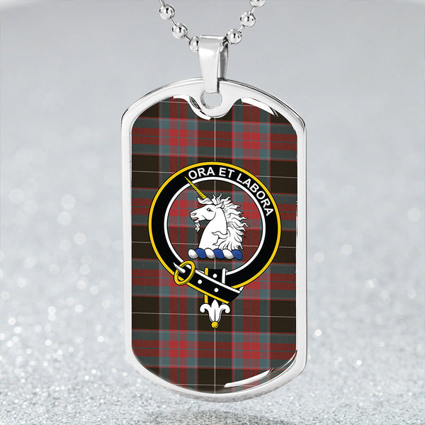 Ramsay Green Weathered Clan Badge Classic Tartan Dog Tag Necklace