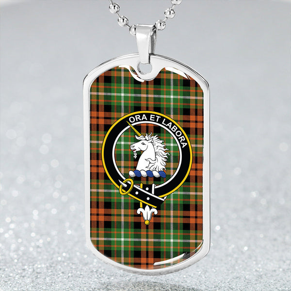 Ramsay Orange Ancient Clan Badge Classic Tartan Dog Tag Necklace