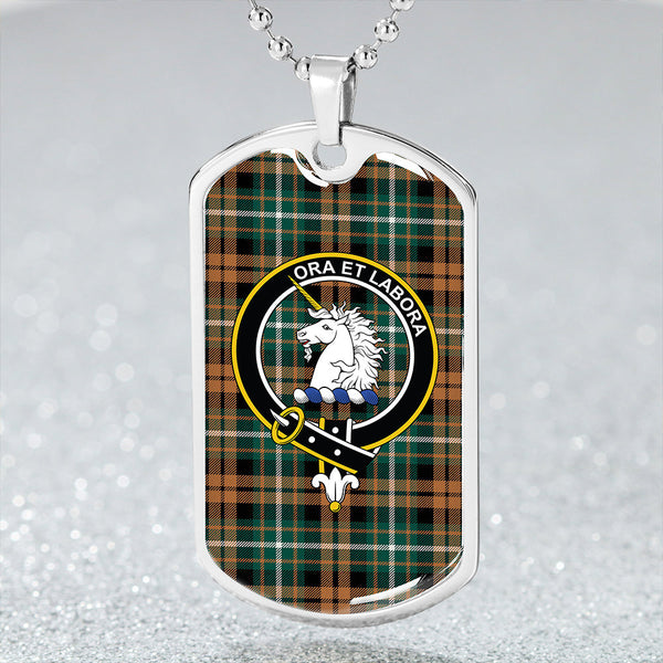 Ramsay Orange Modern Clan Badge Classic Tartan Dog Tag Necklace