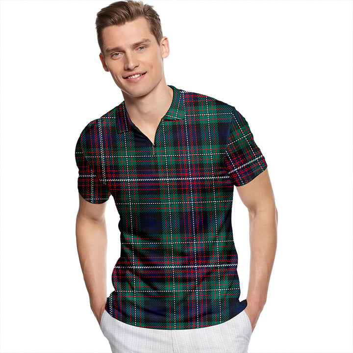 Rankin (Dalgliesh) Modern Tartan Classic Lapel Zip Short Sleeve Polo