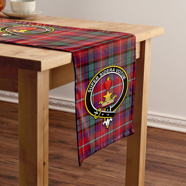 Rattray of Lude Weathered Clan Badge Tartan Table Runner