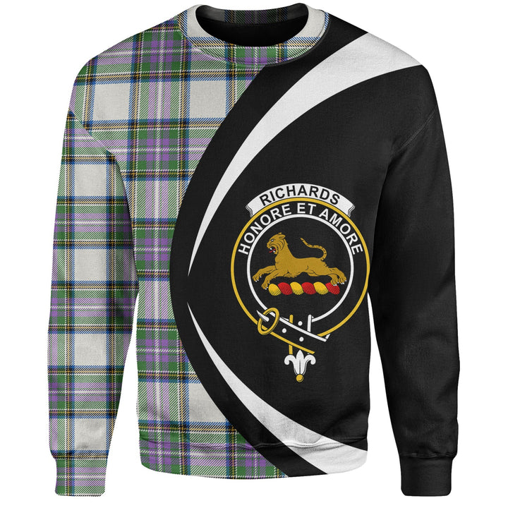 Richards (Pritchard) Ancient Clan Badge Tartan Sweatshirt Circle Style Personalized