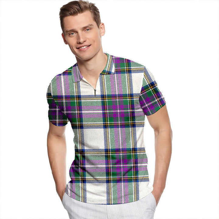 Richards (Pritchard) Modern Tartan Classic Lapel Zip Short Sleeve Polo