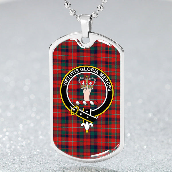 Robertson White line (Robertson New) Modern Clan Badge Classic Tartan Dog Tag Necklace