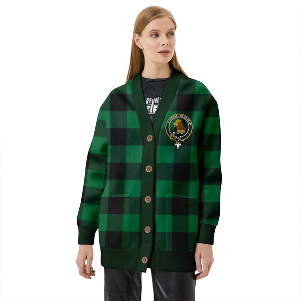 Robin Hood (MacGregor/Gregor Rob Roy Hunting) Ancient Clan Badge Tartan V-neck Cardigan