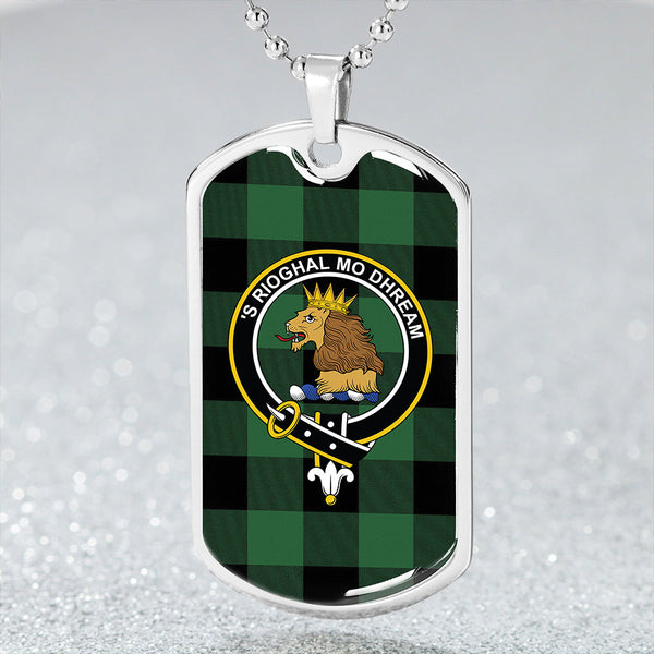 Robin Hood (MacGregor/Gregor Rob Roy Hunting) Ancient Clan Badge Classic Tartan Dog Tag Necklace