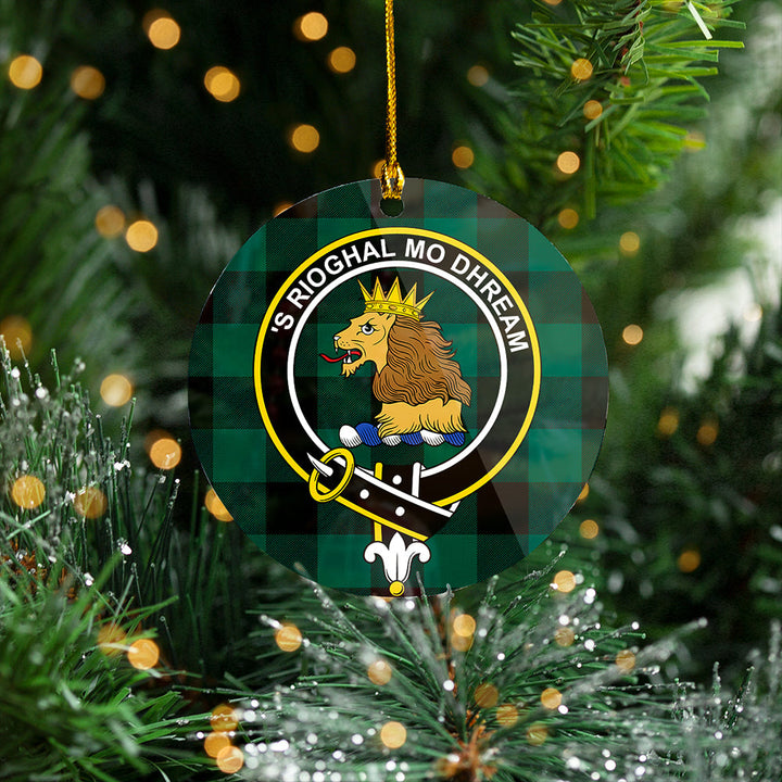 Robin Hood (MacGregor/Gregor Rob Roy Hunting) Modern Clan Badge Tartan Plastic Christmas Ornaments