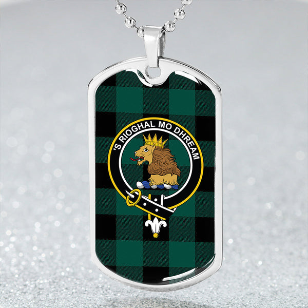 Robin Hood (MacGregor/Gregor Rob Roy Hunting) Modern Clan Badge Classic Tartan Dog Tag Necklace