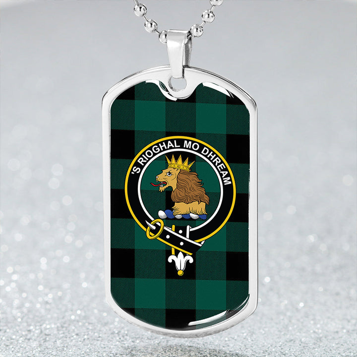 Robin Hood (MacGregor/Gregor Rob Roy Hunting) Modern Clan Badge Classic Tartan Dog Tag Necklace