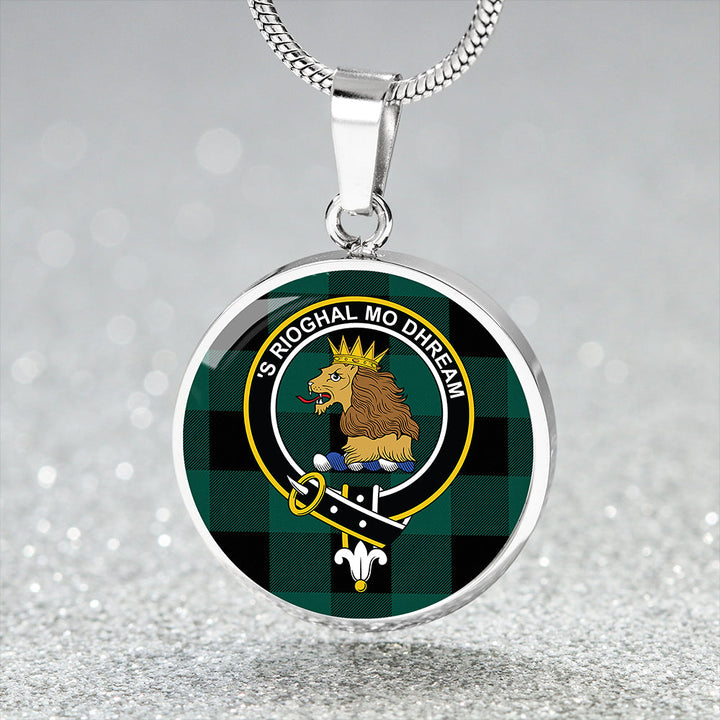 Robin Hood (MacGregor/Gregor Rob Roy Hunting) Modern Clan Badge Tartan Classic Circle Necklace