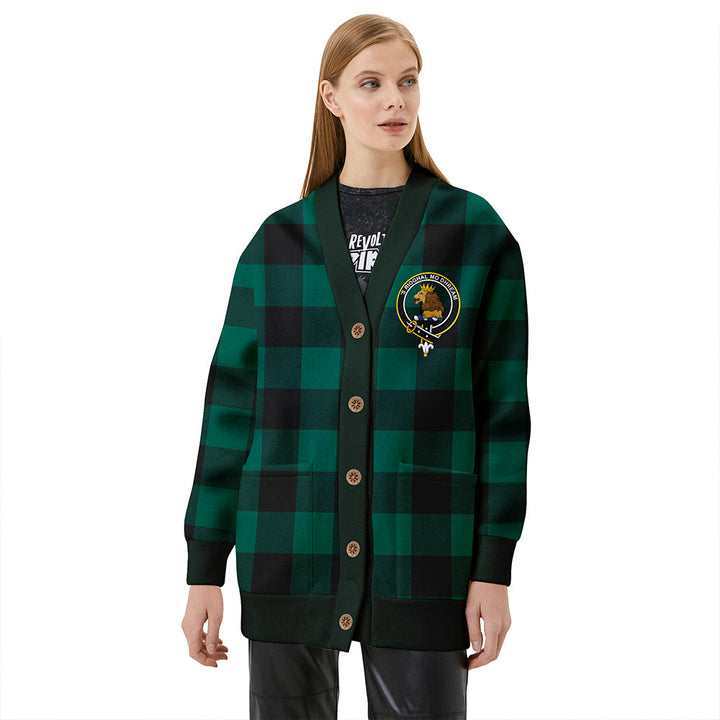 Robin Hood (MacGregor/Gregor Rob Roy Hunting) Modern Clan Badge Tartan V-neck Cardigan