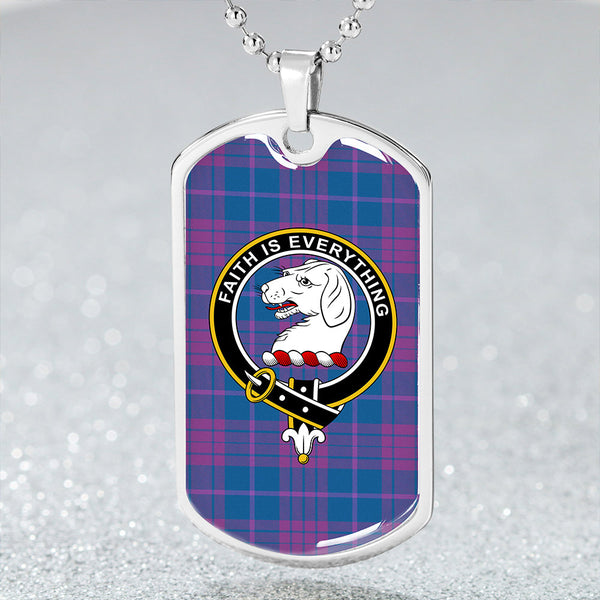 Robinson Dress #2 (Robins Dress #2) Ancient Clan Badge Classic Tartan Dog Tag Necklace