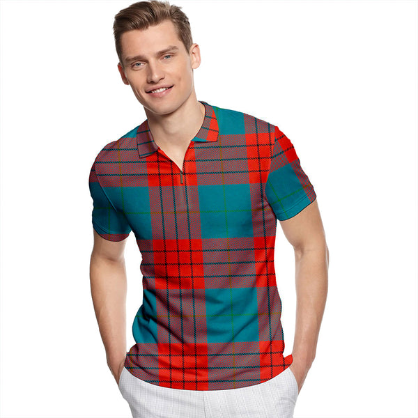 Robinson Dress (Robins Dress) Ancient Tartan Classic Lapel Zip Short Sleeve Polo