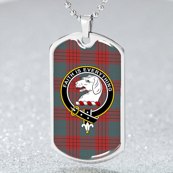 Robinson Dress (Robins Dress) Weathered Clan Badge Classic Tartan Dog Tag Necklace