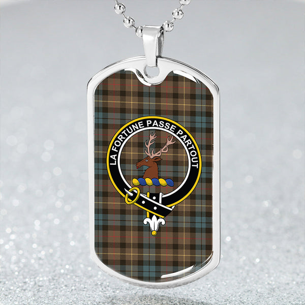 Rollo Weathered Clan Badge Classic Tartan Dog Tag Necklace