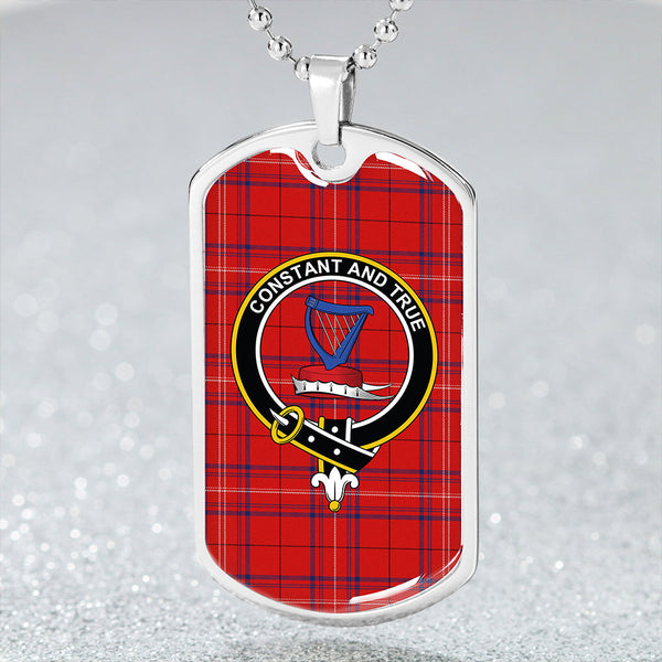 Rose of Kilravock Modern Clan Badge Classic Tartan Dog Tag Necklace