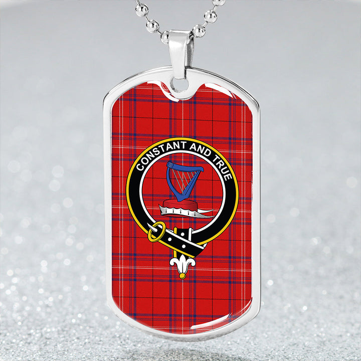 Rose of Kilravock Modern Clan Badge Classic Tartan Dog Tag Necklace