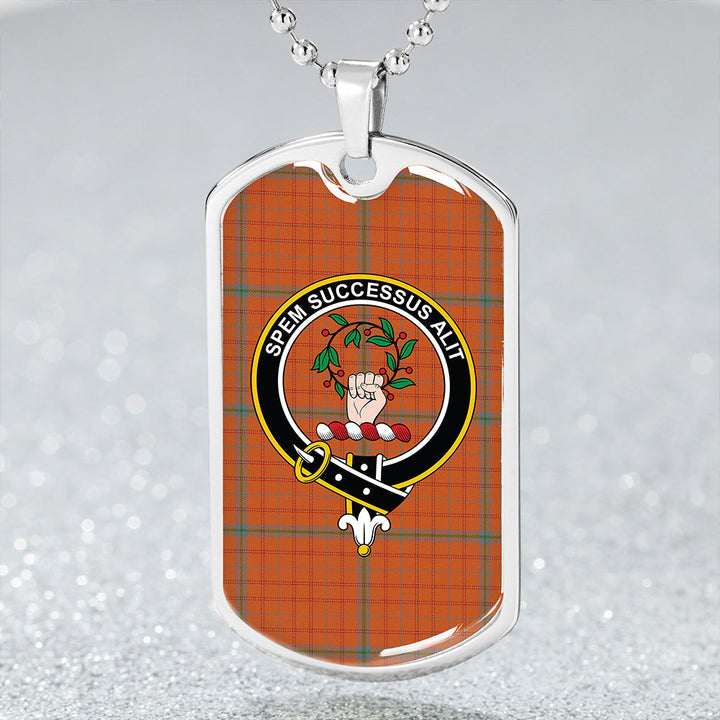 Ross David Ancient Clan Badge Classic Tartan Dog Tag Necklace