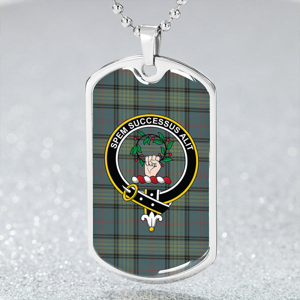 Ross Hunting Weathered Clan Badge Classic Tartan Dog Tag Necklace