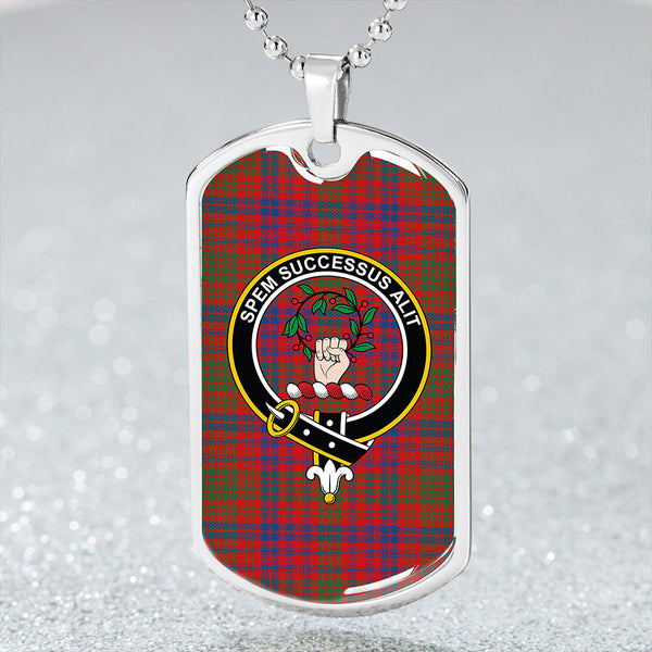Ross Modern Clan Badge Classic Tartan Dog Tag Necklace