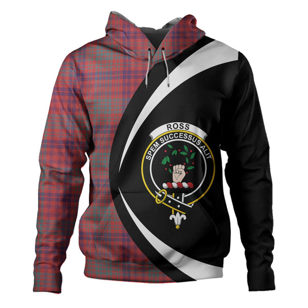Ross Weathered Clan Badge Tartan Hoodie Circle Style