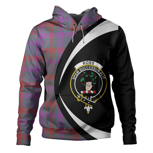 Ross (Wilsons) Weathered Clan Badge Tartan Hoodie Circle Style