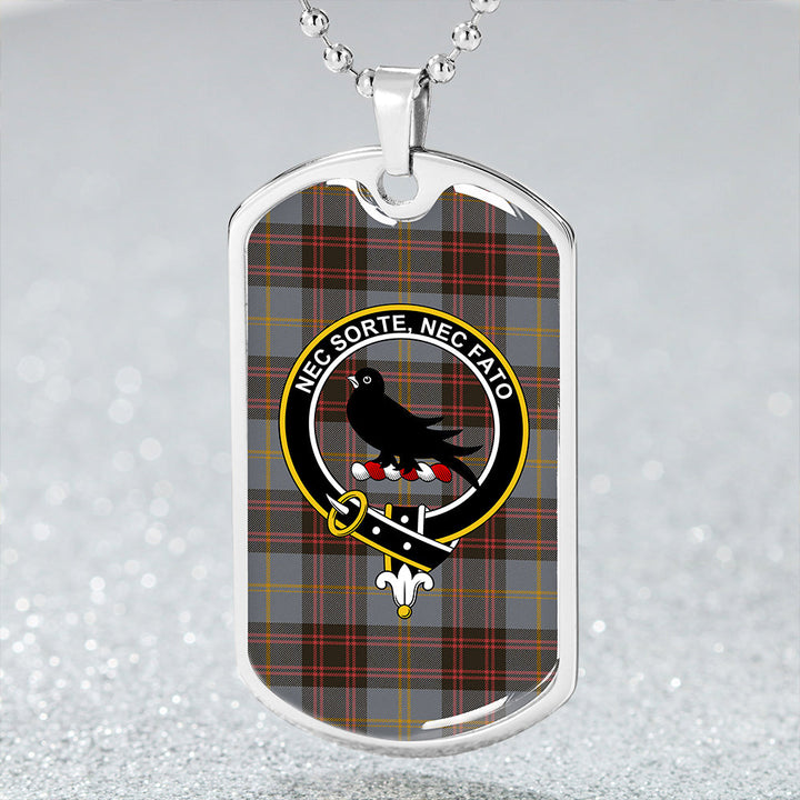 Rutherford Weathered Clan Badge Classic Tartan Dog Tag Necklace