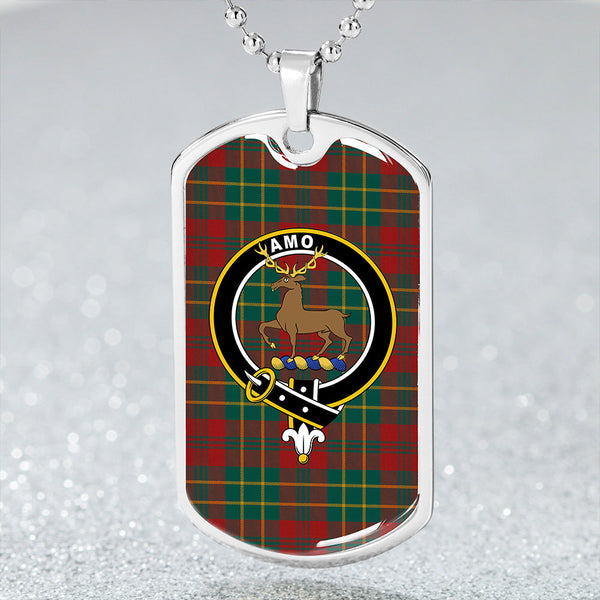 Scott Autumn Modern Clan Badge Classic Tartan Dog Tag Necklace