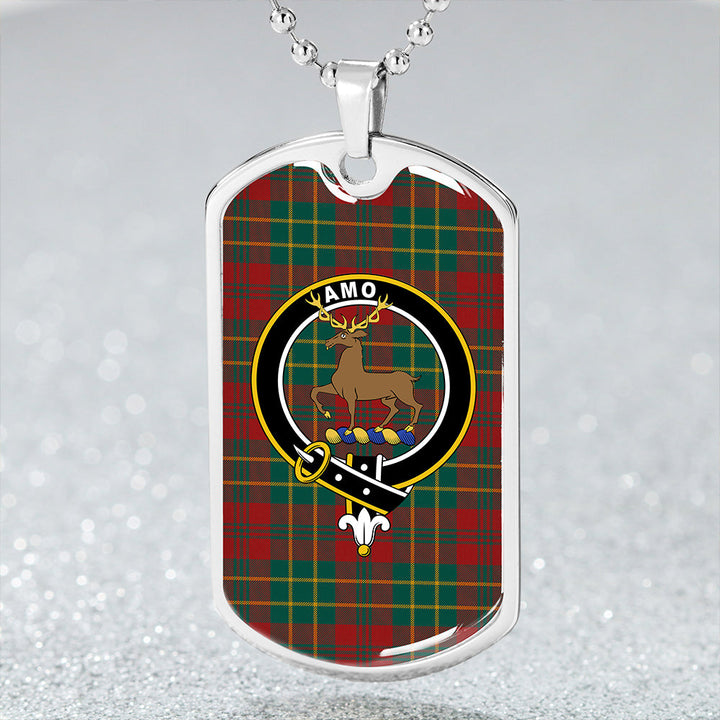 Scott Autumn Modern Clan Badge Classic Tartan Dog Tag Necklace