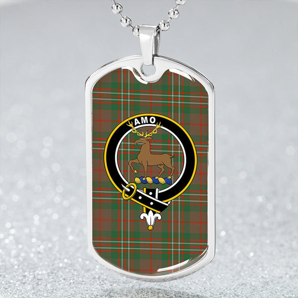Scott Brown Hunting Ancient Clan Badge Classic Tartan Dog Tag Necklace