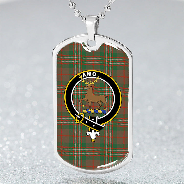 Scott Brown Hunting Ancient Clan Badge Classic Tartan Dog Tag Necklace