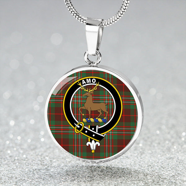 Scott Brown Hunting Modern Clan Badge Tartan Classic Circle Necklace
