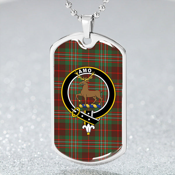 Scott Brown Hunting Modern Clan Badge Classic Tartan Dog Tag Necklace