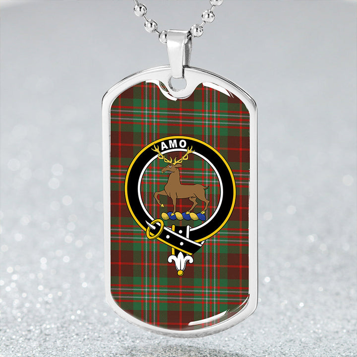 Scott Brown Hunting Modern Clan Badge Classic Tartan Dog Tag Necklace