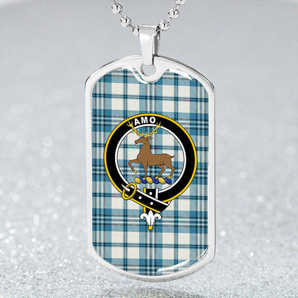Scott Dress Turquoise Ancient Clan Badge Classic Tartan Dog Tag Necklace
