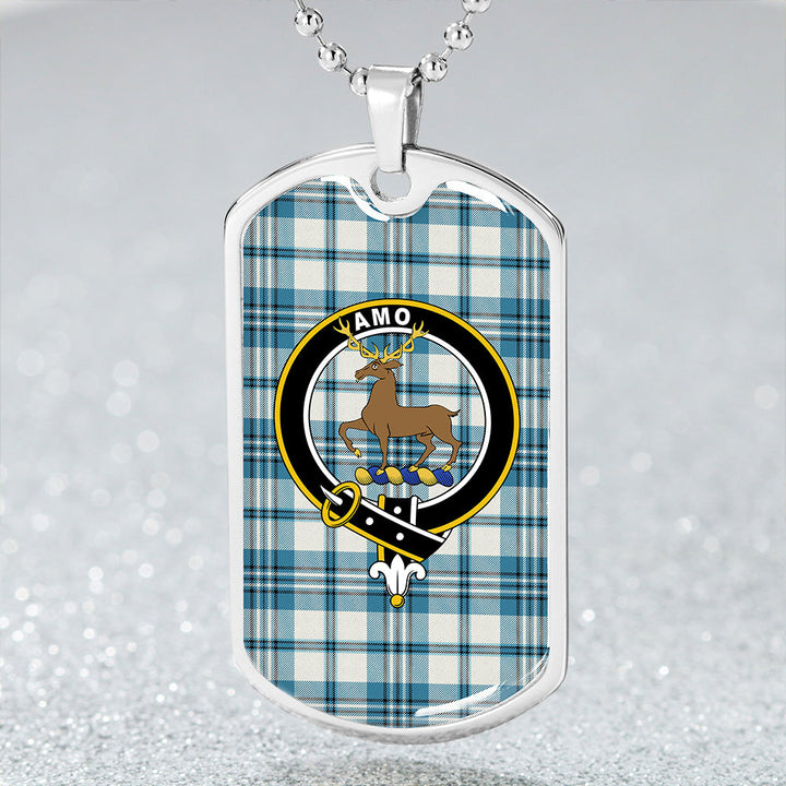 Scott Dress Turquoise Ancient Clan Badge Classic Tartan Dog Tag Necklace