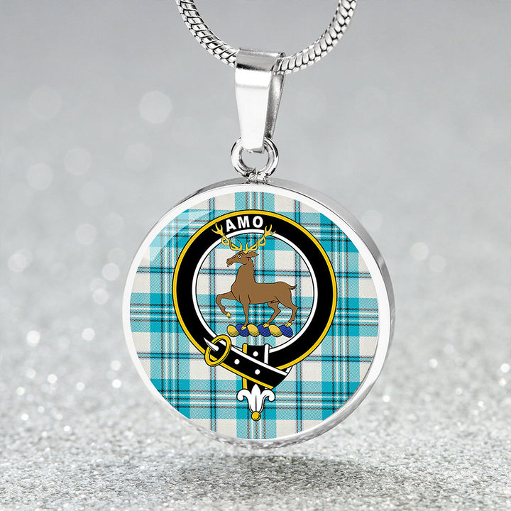 Scott Dress Turquoise Modern Clan Badge Tartan Classic Circle Necklace