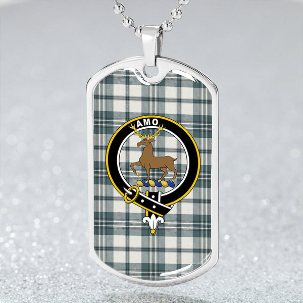 Scott Dress Turquoise Weathered Clan Badge Classic Tartan Dog Tag Necklace