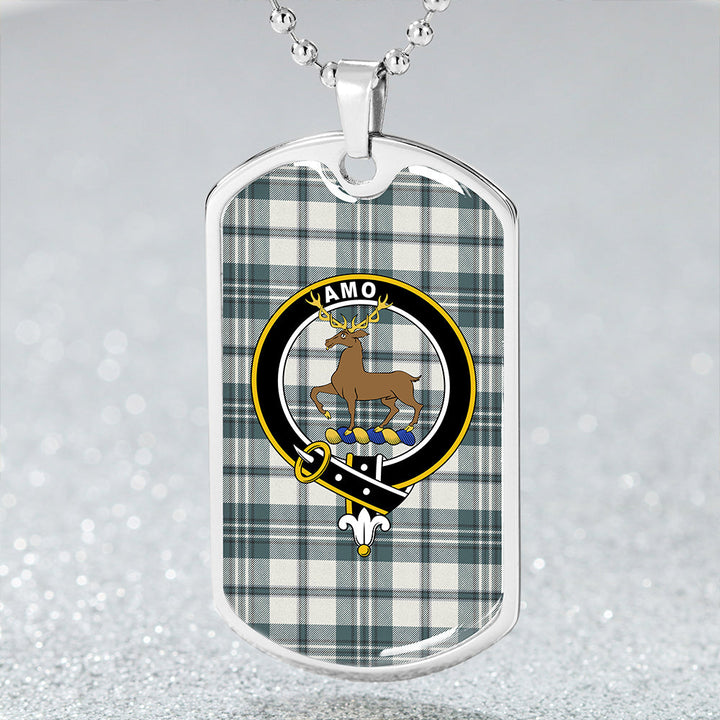 Scott Dress Turquoise Weathered Clan Badge Classic Tartan Dog Tag Necklace
