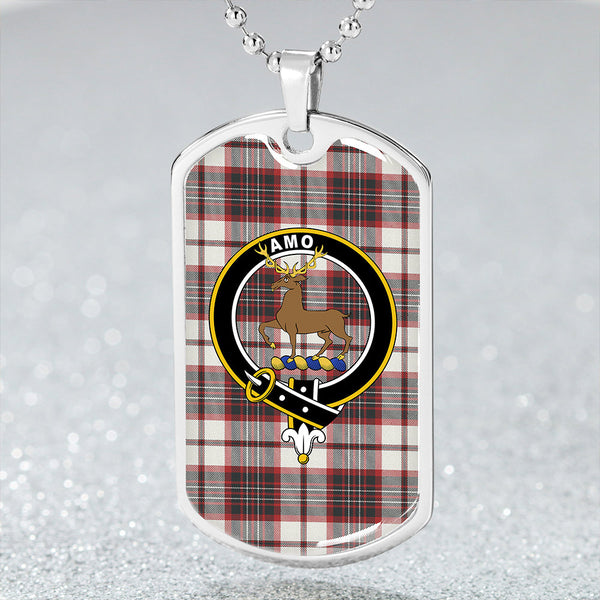 Scott Dress Weathered Clan Badge Classic Tartan Dog Tag Necklace