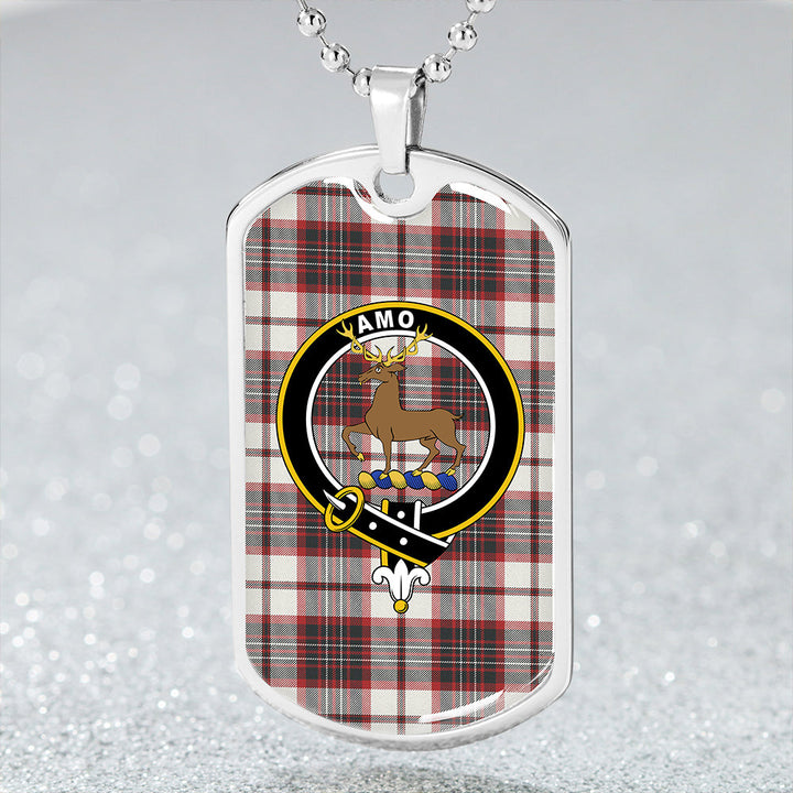 Scott Dress Weathered Clan Badge Classic Tartan Dog Tag Necklace