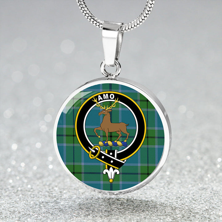 Scott Green (Sir Walter) Ancient Clan Badge Tartan Classic Circle Necklace