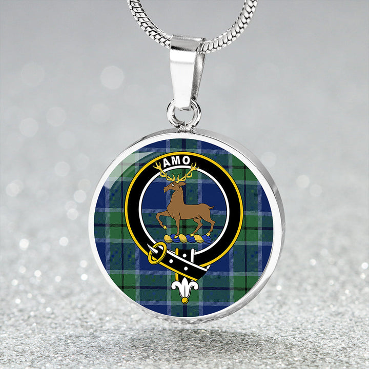 Scott Green (Sir Walter) Modern Clan Badge Tartan Classic Circle Necklace