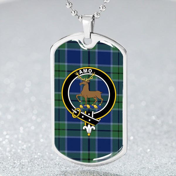 Scott Green (Sir Walter) Modern Clan Badge Classic Tartan Dog Tag Necklace