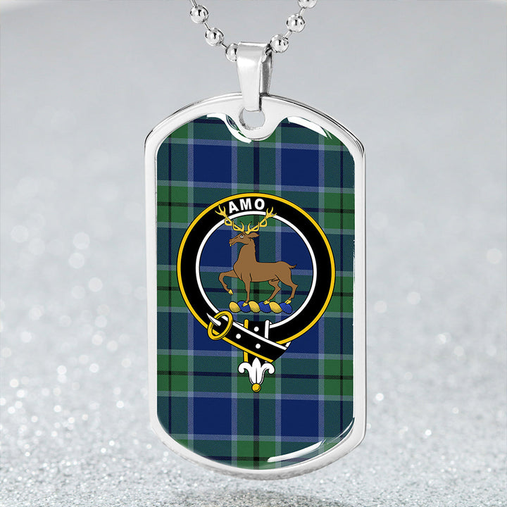 Scott Green (Sir Walter) Modern Clan Badge Classic Tartan Dog Tag Necklace
