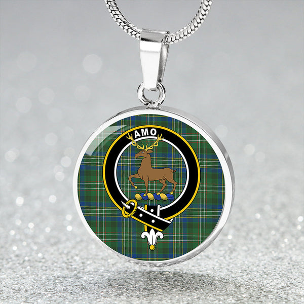 Scott Hunting #2 Modern Clan Badge Tartan Classic Circle Necklace