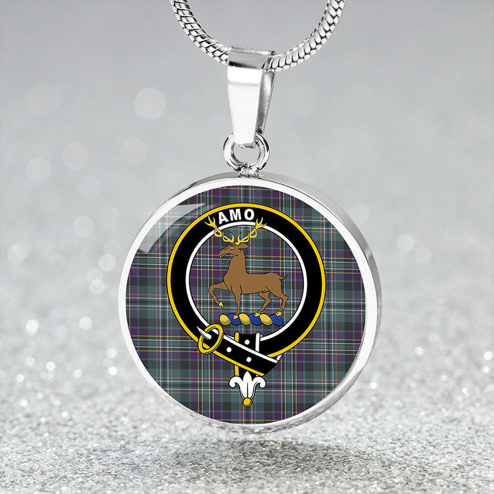 Scott Hunting #2 Weathered Clan Badge Tartan Classic Circle Necklace