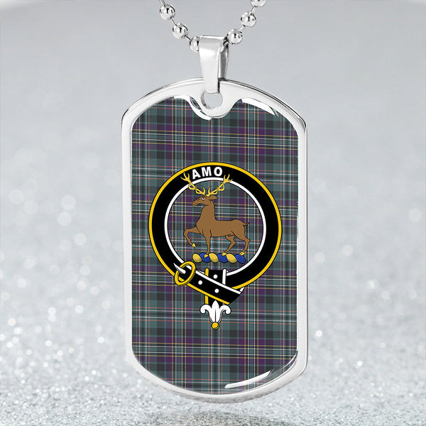 Scott Hunting #2 Weathered Clan Badge Classic Tartan Dog Tag Necklace